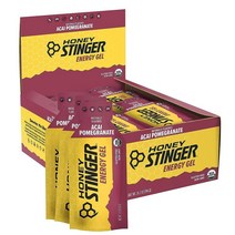 Honey Stinger 에너지 젤 아사이 석류 스포츠 뉴트리션 31.2g(1.1온스) (24팩), 기본