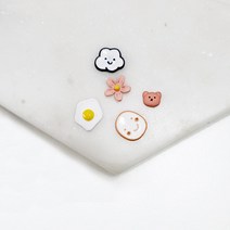 키치 데코 네일 파츠 5종(3개입), 곰이