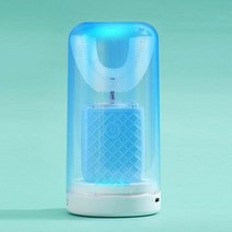 360 ° 자동 전동 칫솔 충전식 성인 어린이용 U 자형 실리콘 음파 블루 라이트 치아 미백 화이트닝 브러시, 3-7-15 소독