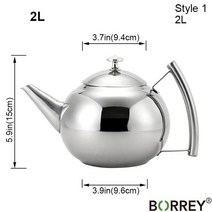 약탕기 가정용 업소용 한약 도자기 중탕기 대용량 홍삼 달임기 전기 탕약기 BORREY 2L 스텐 찻주전자 차 인, 01 Style 1 (2L)
