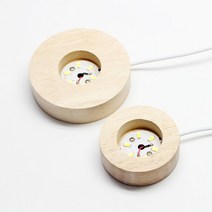 인테리어소품/무드등/레진아트/USB 원형 LED베이스, _11197_80mm 웜화이트