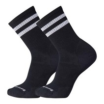 Smartwool SW001750001S 운동용 타겟 쿠션 스트라이프 크루 2팩 양말 블랙 S [관부가세 포함] 706039, Medium, Black
