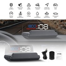 자동차HUD 차량용 GPS 속도계 필름 네비연동 HUD 범용 t900 gps hud 5 인치 헤드 업 디스플레이 디지털 프로젝터 보안 알람 water temp overspeed