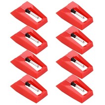 레코드 플레이어에 대 한 8 pcs 비닐 턴테이블 바늘 픽업 바늘 비닐 디스크 캡 레코드 플레이어에 대 한 턴테이블 카트리지 스타일러스, 그물, 01 red