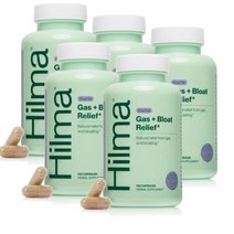 힐마 Gas & Bloating Relief 레몬밤 펜넬 페퍼민트 비건 캡슐 100정 HILMA, 5개
