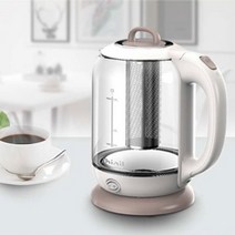 온도조절드립포트 보온 유리 전기포트 분유포트기 여행용 우유데우기 캠핑용 차끓이는 휴대용, 화이트