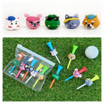 제이엠버튼 골린이 캐릭터 골프티꽂이 5종 세트, 캐릭터 티꽂이 5종세트 (지퍼백 포함)