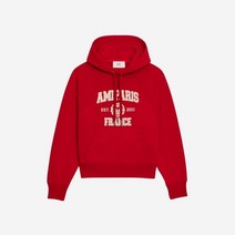 아미 파리 프랑스 후드 스웨트셔츠 레드 Ami Paris France Hood Sweat셔츠 Red