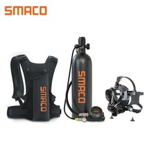 SMACO 스쿠버 다이빙 탱크 및 장비 세트 스노클링 마스크 실린더 호흡기 에어탱크 장비 수중 탐사, 6.more than 12cm - S700-A6-BLA