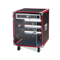 오디오 캐리어 음향 오디오 항공박스 캐비닛 무대 공연, 12U + 트레이 2개 + 전면 투명 도어