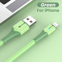 2022 신제품 데이터 라인 충전기 IPhone 13 용 USB 데이터 케이블 Mini 12 Pro Max X XR 11 XS 8 7 6s 액체 실리콘 충전 케이블 USB 데이터, 2M, GREENFORiPhone