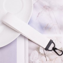 단색 무지 기본 컬러 리본 스트랩 키링 키체인 가방 고리 열쇠고리 키홀더 DIY 만들기 제작 데코 꾸미기 자수 이니셜 새기기 화이트, 옐로우