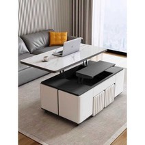 리프트업 탁자 북유럽 접이식 수납 리프팅 테이블, 테이블 - 1.2m / 스툴 2개 포함