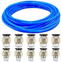 Tailonz Pneumatic 8mm or 5/16 inch OD 5mm ID Polyurethane PU Air Hose Pipe Tube Kit 10 Meter 32.8ft, 1