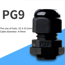 1PC 방수 글 랜드 플라스틱 케이블 IP68 PG7 3-6.5mm PG9 PG11 PG13.5 화이트 블랙 나일론 커넥터, 12 PG9 Black