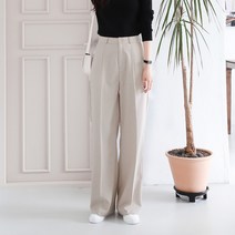 수비진 SL5120 롱 와이드 핀턱 스판 슬랙스 여성슬랙스 와이드핏 정장팬츠 스판슬랙스