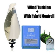자유 에너지 풍차 풍력 터빈 수직 축 영구 자기 부상 발전기 온 그리드 시스템 10000W 12V-220V 3KW 5KW 10KW 20KW, 12V, Black, With Hybrid Controll + 5000W