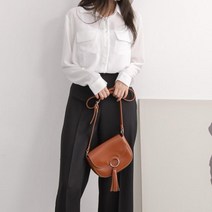 마롱패션 투 포켓 블라우스 카라블라우스 언발블라우스 카라 언