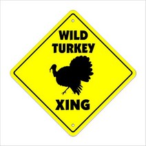 Wild Turkey Crossing Sign Zone Xing | Indoor/Outdoor | 12” Tall Farm Fowl huner Hunting Calls, 1