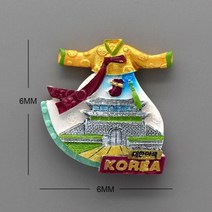 3D 마그네틱 냉장고 방글라데시산 관광 기념품 대한민국 국기 자석 냉장고 자석 컬렉션 선물, Korean dress
