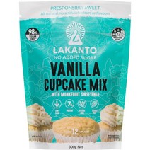 라칸토 바닐라 컵케이크 믹스 무설탕 몽크프룻 스위트너 300g Lakanto Vanilla Cupcake Mix Sugar Free Monkfruit Sweetener, 1팩