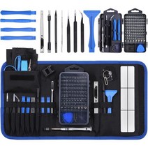 컴퓨터 수리 도구 키트 노트북 개봉 도구 135 IN 1 프로페셔널 PC 수리 도구 98개의 마그네틱 비트와 37개의 실용적인 수리 도구 MacBook Tablet iP, 파란색