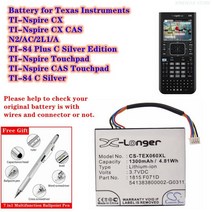 저무리 호환제품 계산기 배터리 3.7V/1300mAh Texas Instruments TI-84 C 실버 TI-84 플러스 C TI-Nspire CAS TI-Nspire CX T, 01 1300mAh Battery