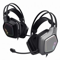 COX SCARLET 가상 7.1 RGB 노이즈 캔슬링 마이크 진동 초경량 헤드셋, 블랙