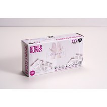 마라나타 니트릴 장갑 100매 대 중 소 다용도 위생 요리 장갑 블루 화이트, 소형