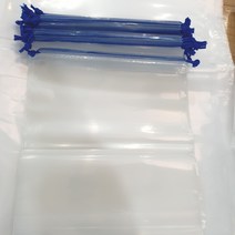 끈다리 파란색 양줄 끈조임 비닐 봉투 복주머니 장난감 도서관 식당 판촉물 로고 인쇄 50cmX60cm 100장