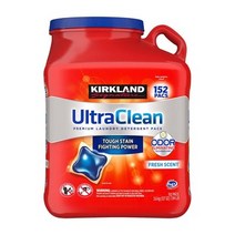 Kirkland Ultra Clean 커클랜드 울트라 클린 세제팩 프레쉬향 152팩, 1개, 152개입