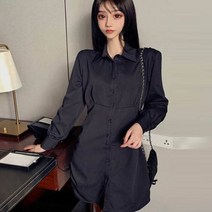 가바바 여성 미니원피스 심플 카라 셔츠 양옆리본 원피스 G41509