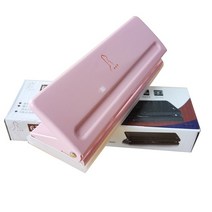 스프링제본기 스프링 중철 휴대용 전문가용 대형 셀프 와이어링 제본 사무용 문서 구멍 펀칭 기계 조정 가능한 구멍 펀칭 감지 책 페이지 스티처 사무실 문구 금속 색 옵션, 6홀, 분홍색