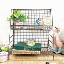 [바보사랑] 머드 브라운 철망 2단 스탠드 선반, 상세 설명 참조