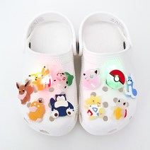 야광 LED 대왕 포켓몬 신발장식 세트 10pcs/키즈 슬리퍼 실내화 입체 악세사리