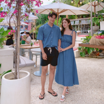 로맨틱홀릭 청 퍼프 커플룩