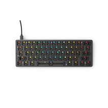 Glorious PC Gaming Race Glorious 사용자 정의 게이밍 키보드 GMMK 60% 베어본 USB C 유선 기계식 키보드 키트 RGB 핫 스왑 스위치 및 키 캡 금속 탑 플레이트 컴팩트 블랙