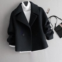 kirahosi 여성 핸드메이드 코트 모직 숏코트 자켓 울 캐시미어 모직코트 E 104 +덧신 증정 AOpsdhps