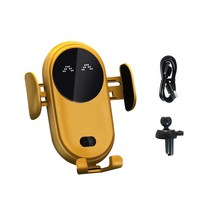 Car Wireless Mobile Phone Charger Mount Clamping Fast Charging Station Driving Replacement Holder Ye, 07 Yellow Regular
