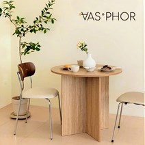 바스포르 후아유 원형 2인 식탁 홈카페 테이블 600, 크림화이트