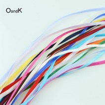 수입 리본 공예 레이스 벨벳 2mm 3mm 혼합 60야드 색상 벨트 diy 수제 보석 장식 새틴 세트, 믹스 컬러 60야드