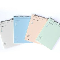 4000 테마컬러 스프링 노트 16절 상철 예쁜 필기 공책 파스텔 컬러 중고생 대학생 학용품 선물, 단품