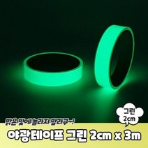 야광테이프 2cm x 3m 축광 라인 발광 형광 테이프
