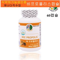 U-PICK LAND 캐나다 비프로폴리스 추출 분말 면역력높이는영양제 플라보노이드 구강 항균 항산화 아르테필린c 고함량 어린이 청소년 키즈 환절기 목건강 propolis 효능 캡슐, 1개, 60캡슐