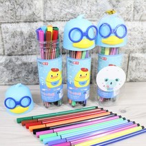 팅팅팅(애플팬시) 파란색 2500 오리(12색)싸인펜 어린이집 생일 선물 답례품+ 스티커 1개