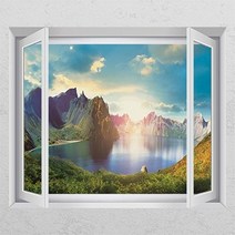 아트박스/꾸밈 bh714-백두산천지풍경02_창문그림액자, 단품