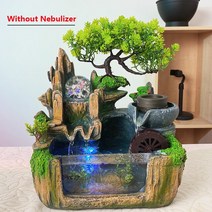 실내분수 인공폭포 미니 데스크탑 물 풍수 홈 오피스 침실 선 명상 사무실, 02 110V US Plug, 02 Without Nebulizer