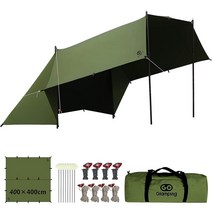GOGlamping HENGEN 원터치텐트 차박 글램핑 캠핑용품 장비 대여 렌탈 자외선차단 그늘막, 아미 그린(3.5m) HENGEN+