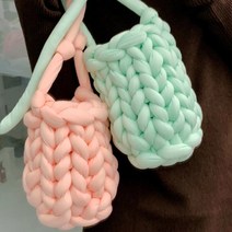 자이언트얀 뜨개질 망고실 아이슬란드 양모 경사 크로스 손으로 짠 메신저 가방 완제품 가방패키지, 버킷 재질 패키지(색상 참고)
