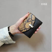 여성용 럭셔리 엘레강스 모던 파이톤 카드지갑 여성 반지갑
